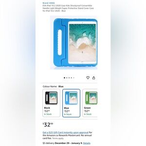 2/$45 NEW Blue Shockproof iPad Case for iPad 10.2